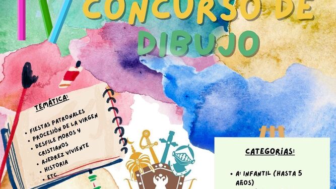 Cartel del concurso de dibujo infantil “Moros y cristianos de Vera".