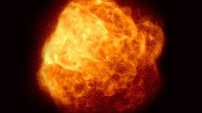 Remanente de la Supernova Puppis A, imagen tomada por la sonda Einstein Probe